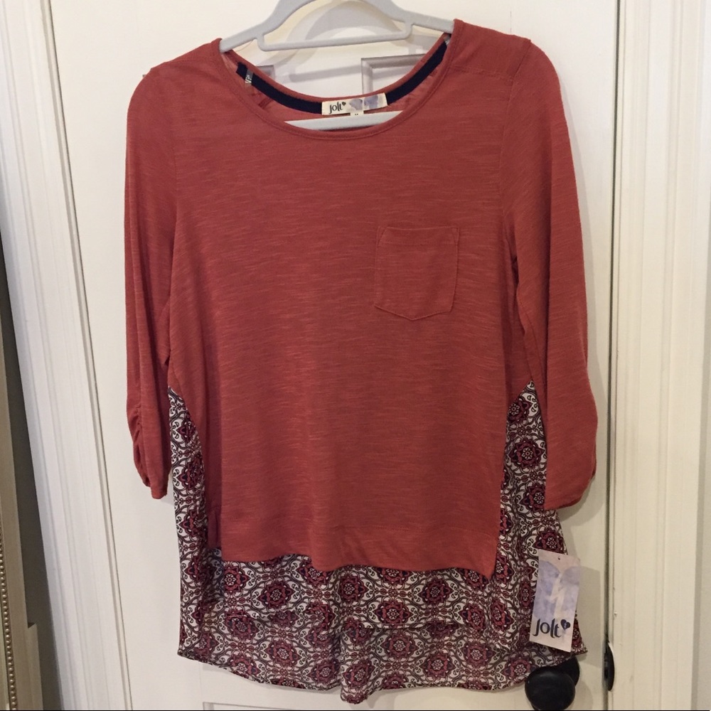 [Jolt] Ladies Burnt Red Flowy Top